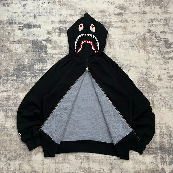 Authentic Bape 2006 1/100 Exclusive Thermal Full Zip Shark Hoodie L - Picture 1 of 8